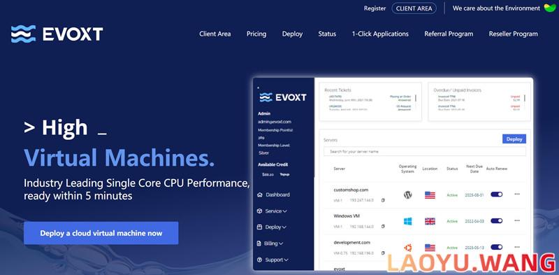 Evoxt：新上马来西亚VPS，1核/512MB内存/5G硬盘/500G流量，$2.99 /月起