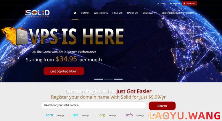 SolidSeoVPS：坦帕VPS， $10/年/1核1G内存10Gbps带宽 