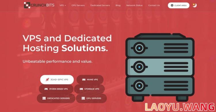 Crunchbits：美国VPS，1核/2GB内存/1Gbps带宽，$23.76/年