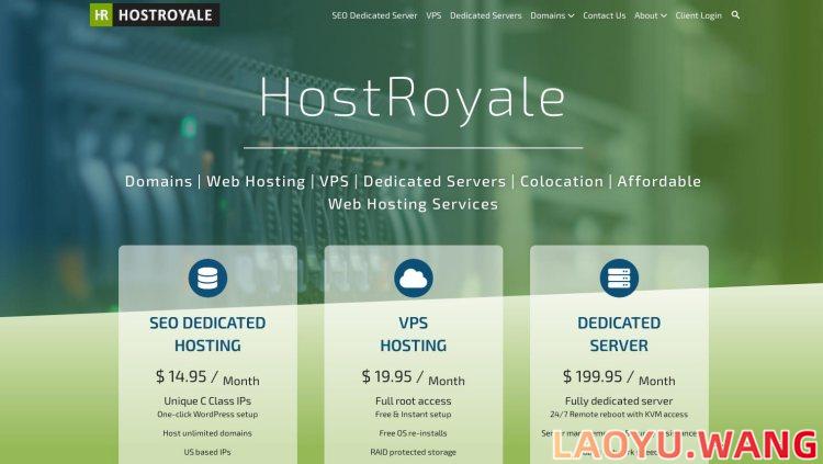 HostRoyale：西班牙服务器，E3-1230/8GB内存/1TB硬盘/不限流量/1Gbps带宽，$150/月