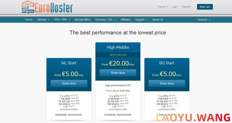 EuroHoster：荷兰服务器促销，2*E5-2620v4/32GB内存/1Gbps带宽，最低€24/月