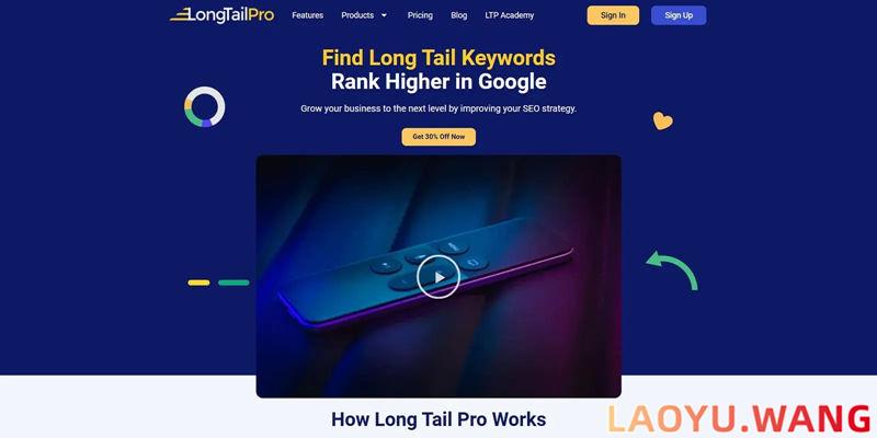 5、Long Tail Pro：专注于长尾关键字研究