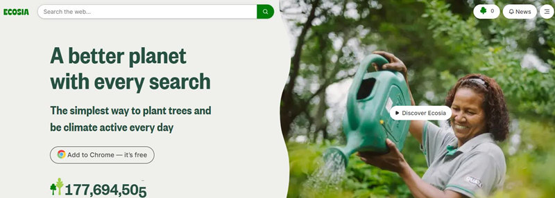Ecosia：环保为搜索引擎