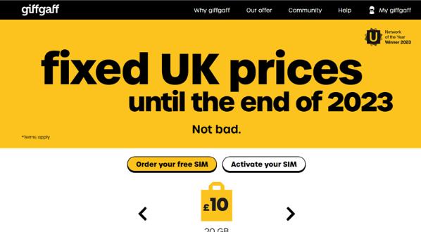 giffgaff：英国的移动虚拟网络运营商