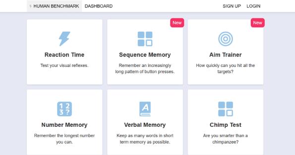human benchmark:免费的人类基准能力测试网站 human benchmark:免费的人类基准能力测试网站