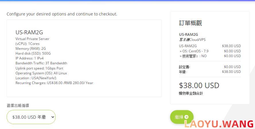 SERVER.TW：纽约/俄罗斯VPS，$38/年/1核/2GB内存/500GB/1Gbps带宽