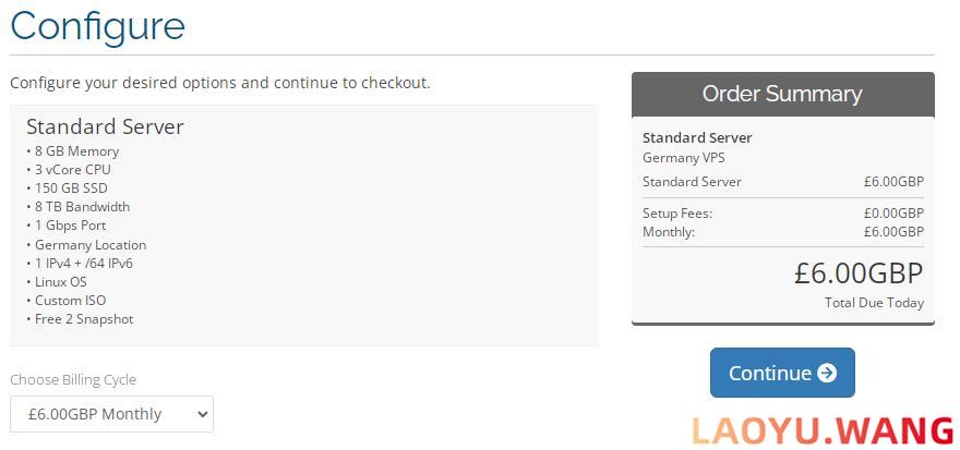 Veroncloud：德国VPS，£6/月/3核/8GB/150GB SSD空间/8TB流量/1Gbps带宽